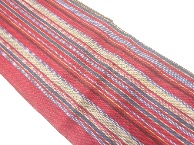 JAPANESE KIMONO / NAGOYA OBI / SILK / WOVEN STRIPE